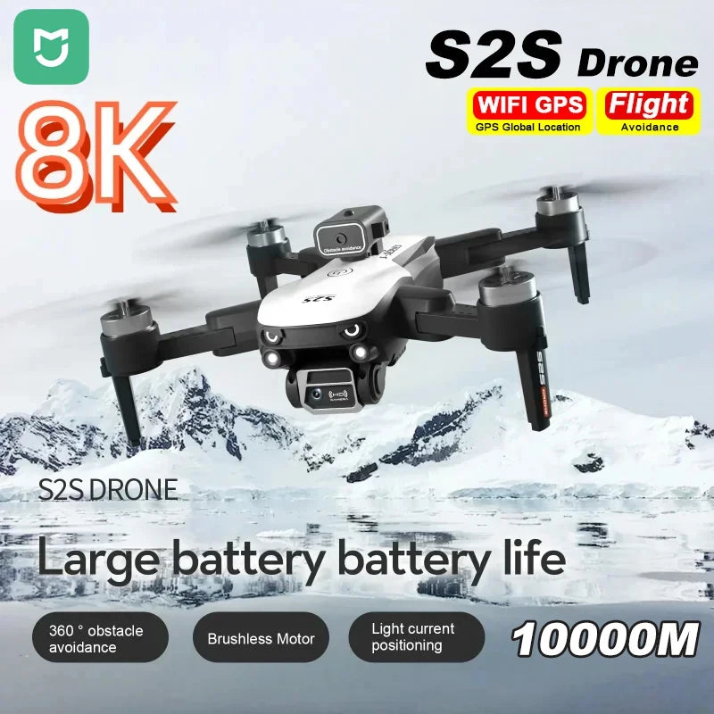 Drone Dual 8K / 8KPro – Mijia S2S Versão - 5G Profesional HD - Dual-Camera Omnidirectional