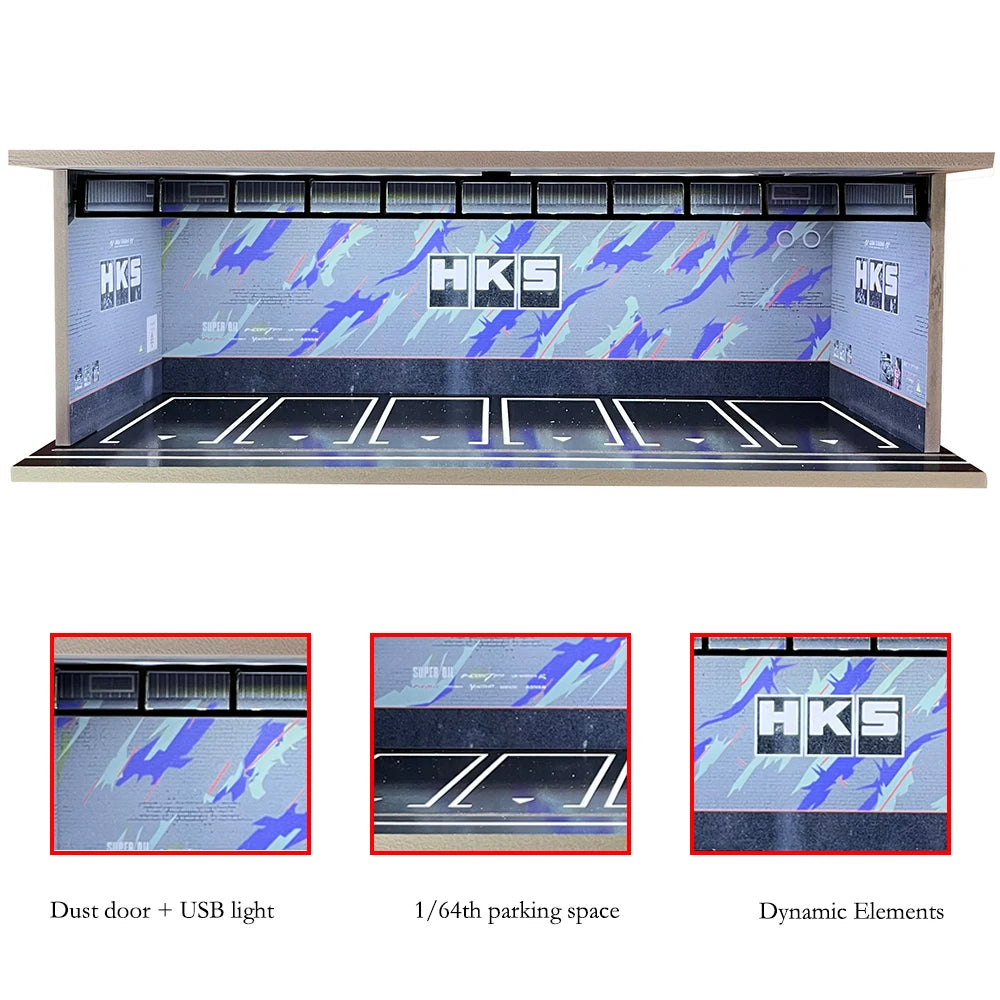 Garagem para Carros com Iluminação LED - Escala 1:64 - Meiduoxing