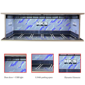 Garagem para Carros com Iluminação LED - Escala 1:64 - Meiduoxing