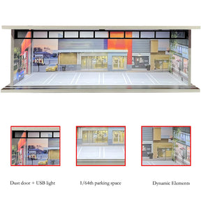 Garagem para Carros com Iluminação LED - Escala 1:64 - Meiduoxing