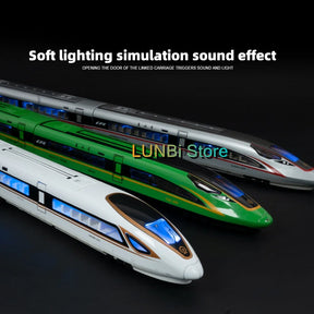 Trem de Alta Velocidade •  Escala: 1/87 (HO) em Liga com Luz e Som • Modelo FUXING • Design Moderno • Alta Performance.