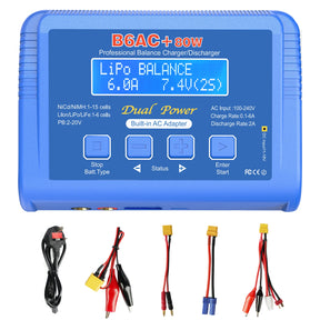 Carregador Imax B6 80W Lipo para baterias Lipo NiMh Li-ion Ni-Cd PB Carregador digital LCD RC Balance Charger Discharger + adaptador 15V 6A
