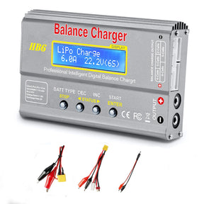 Carregador Imax B6 80W Lipo para baterias Lipo NiMh Li-ion Ni-Cd PB Carregador digital LCD RC Balance Charger Discharger + adaptador 15V 6A