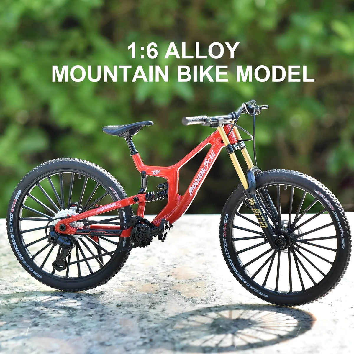 Mountain Bike Alloy Escala: 1:6 Com amortecedores dianteiros e traseiros.