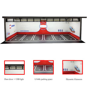 Garagem para Carros com Iluminação LED - Escala 1:64 - Meiduoxing