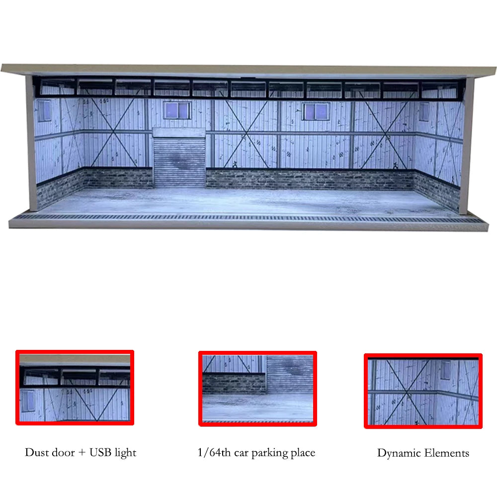 Garagem para Carros com Iluminação LED - Escala 1:64 - Meiduoxing