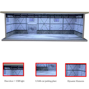 Garagem para Carros com Iluminação LED - Escala 1:64 - Meiduoxing