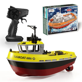 NOVO Barco RC Tugboat 686 – Escala 1:72 - Motor Duplo sem Fio com controle remoto 2.4G.
