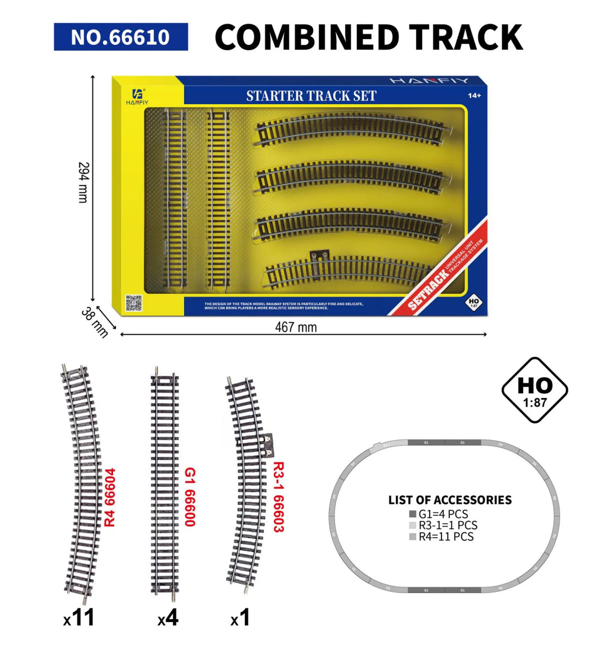 Conjuntos de Locomotivas, Vagões e Kits Completos com Trilhos em escala HO (1:87).