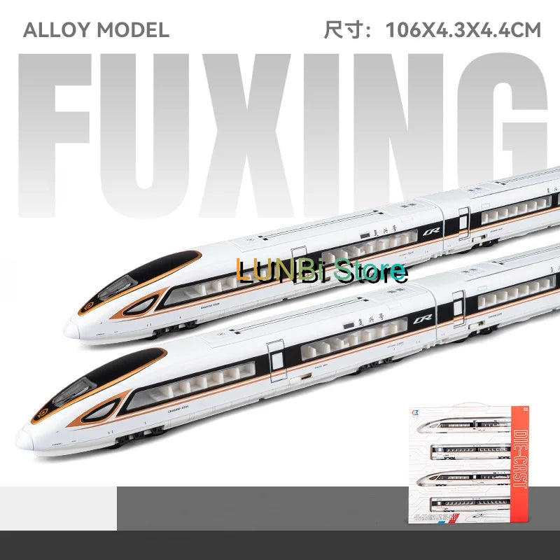 Trem de Alta Velocidade •  Escala: 1/87 (HO) em Liga com Luz e Som • Modelo FUXING • Design Moderno • Alta Performance.
