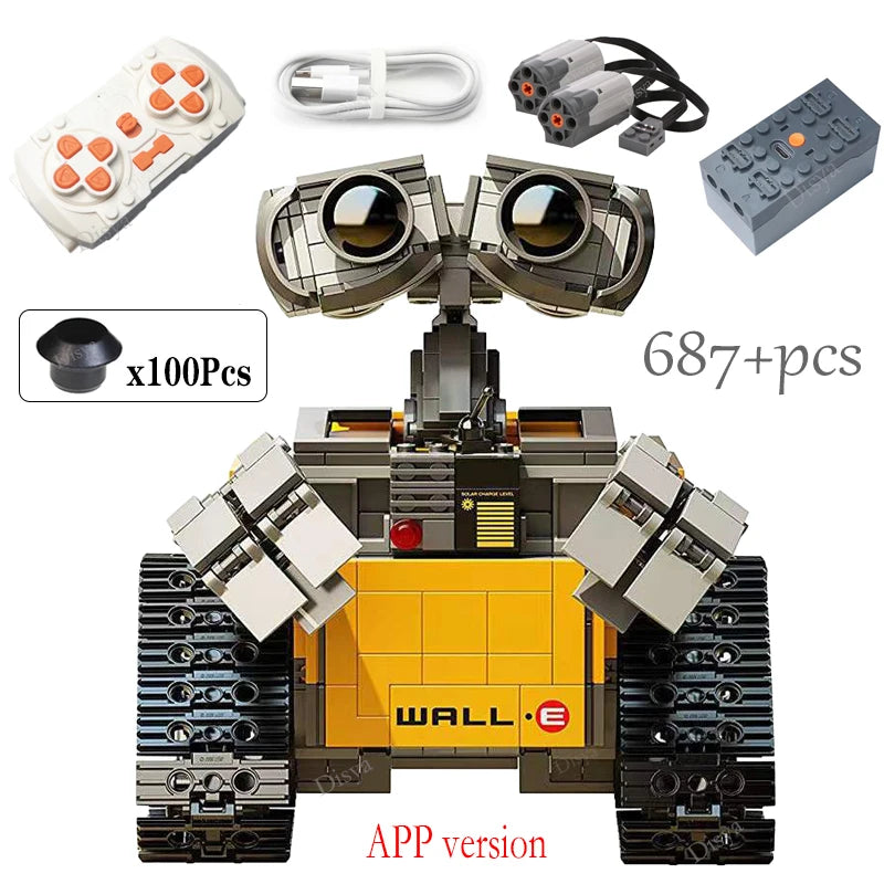 Novo - Disney WALL-E - Robô RC Motorizado de Alta Tecnologia - 687PCS.