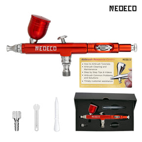 Kit de aerógrafo Neoeco, pistola de aerógrafo de gravidade de dupla ação com 3 conjuntos de bicos.