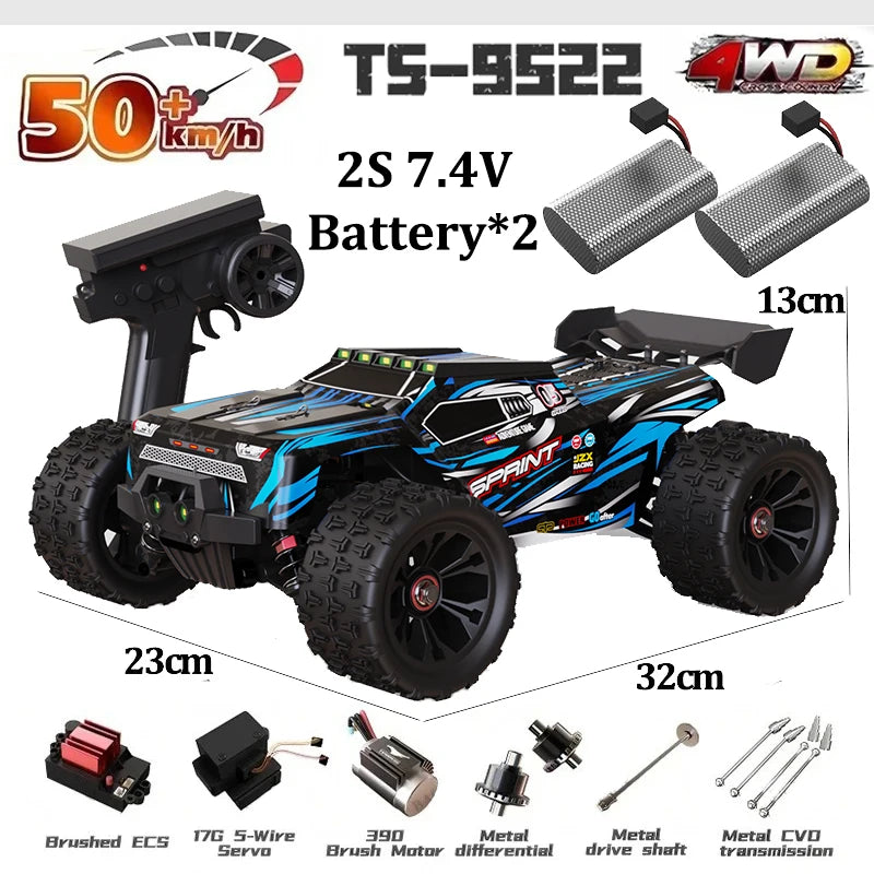 WLtoys TS-9522 PRO Brushless 4x4 – Carro RC - Escala: 1/16 de Alta Velocidade (85+ km/h)