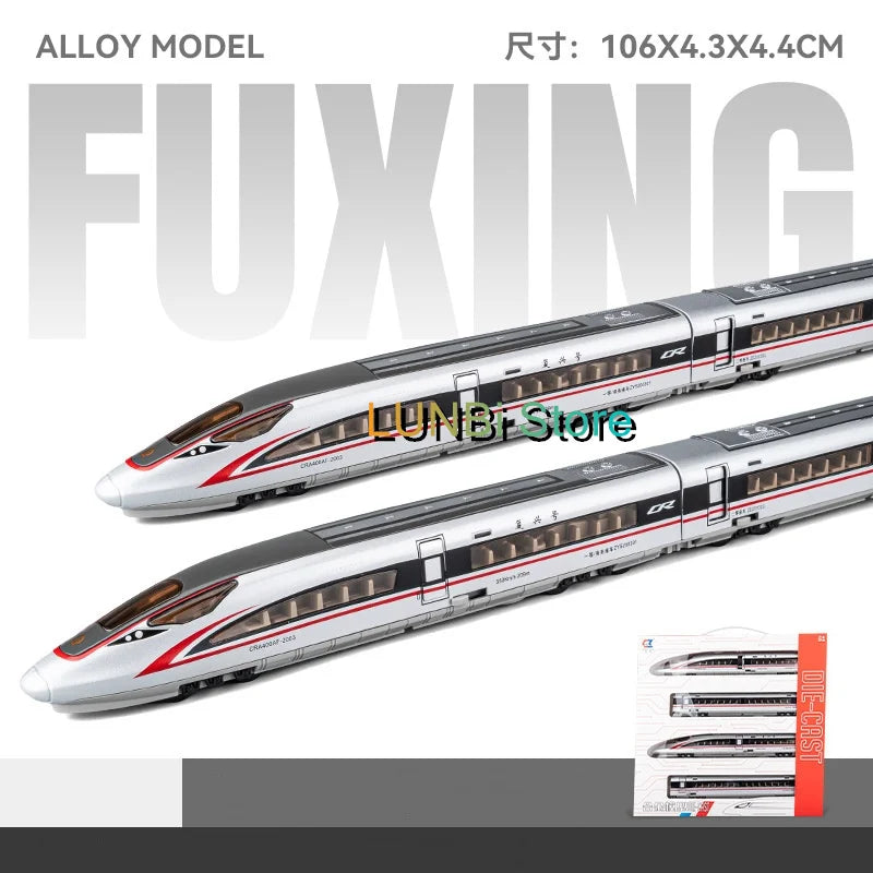 Trem de Alta Velocidade •  Escala: 1/87 (HO) em Liga com Luz e Som • Modelo FUXING • Design Moderno • Alta Performance.