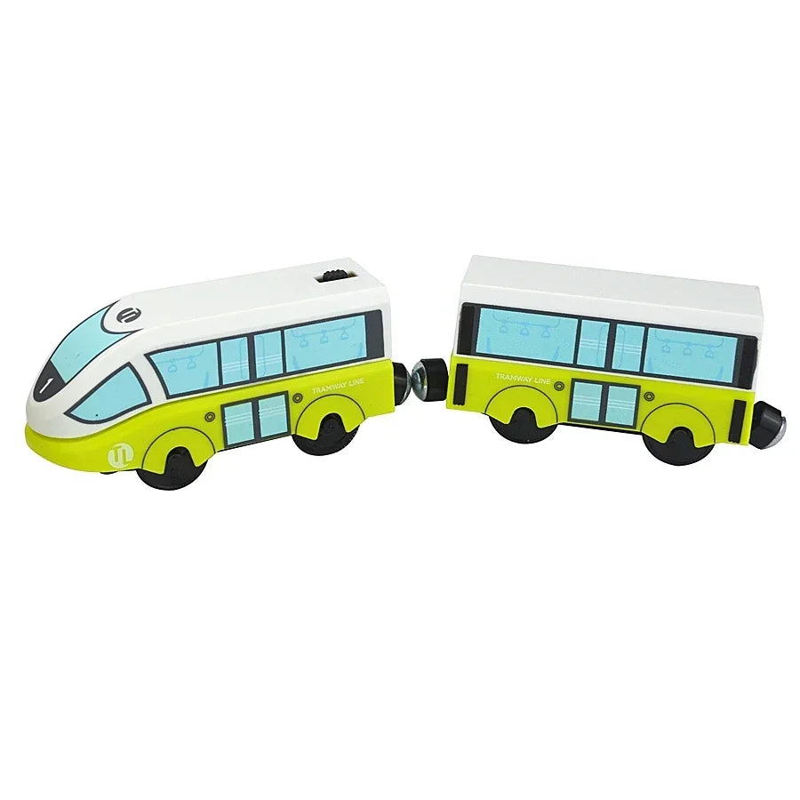 Locomotiva de Madeira, Elétrico, Magnético - Brinquedo Educativo Ferroviários.