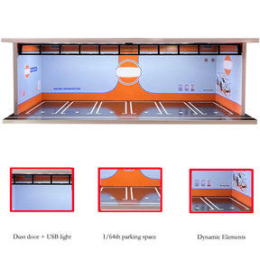 Garagem para Carros com Iluminação LED - Escala 1:64 - Meiduoxing