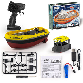 NOVO Barco RC Tugboat 686 – Escala 1:72 - Motor Duplo sem Fio com controle remoto 2.4G.