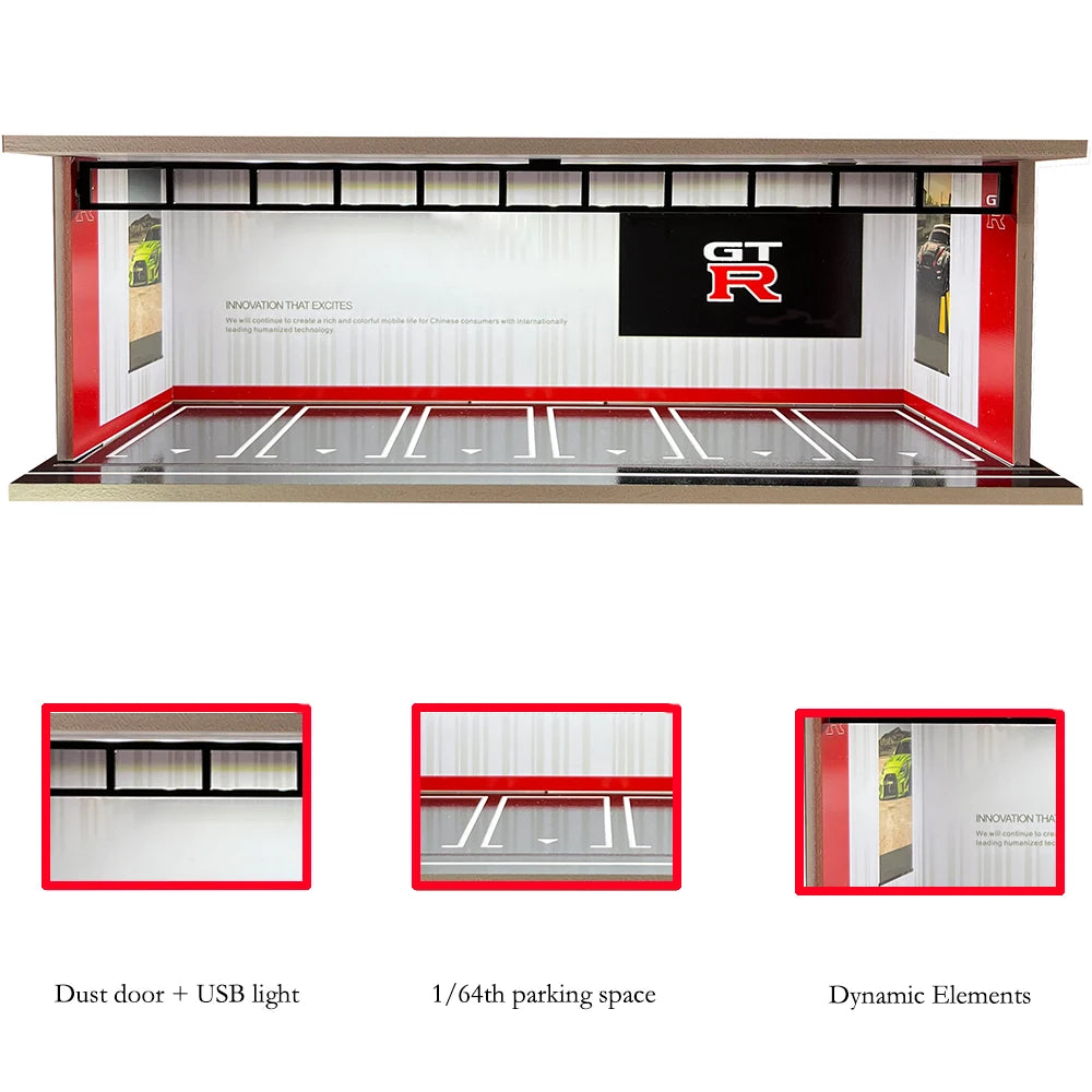 Garagem para Carros com Iluminação LED - Escala 1:64 - Meiduoxing