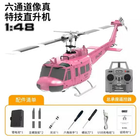 Helicóptero RC 6 Canais Acrobático - Escala: 1/48 2.4G Hot UH-1 Huey.
