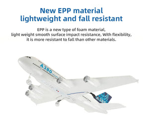 Avião A380 Airbus RC 2.4G - 2 Canais (2CH) e 3 Canais (3CH).