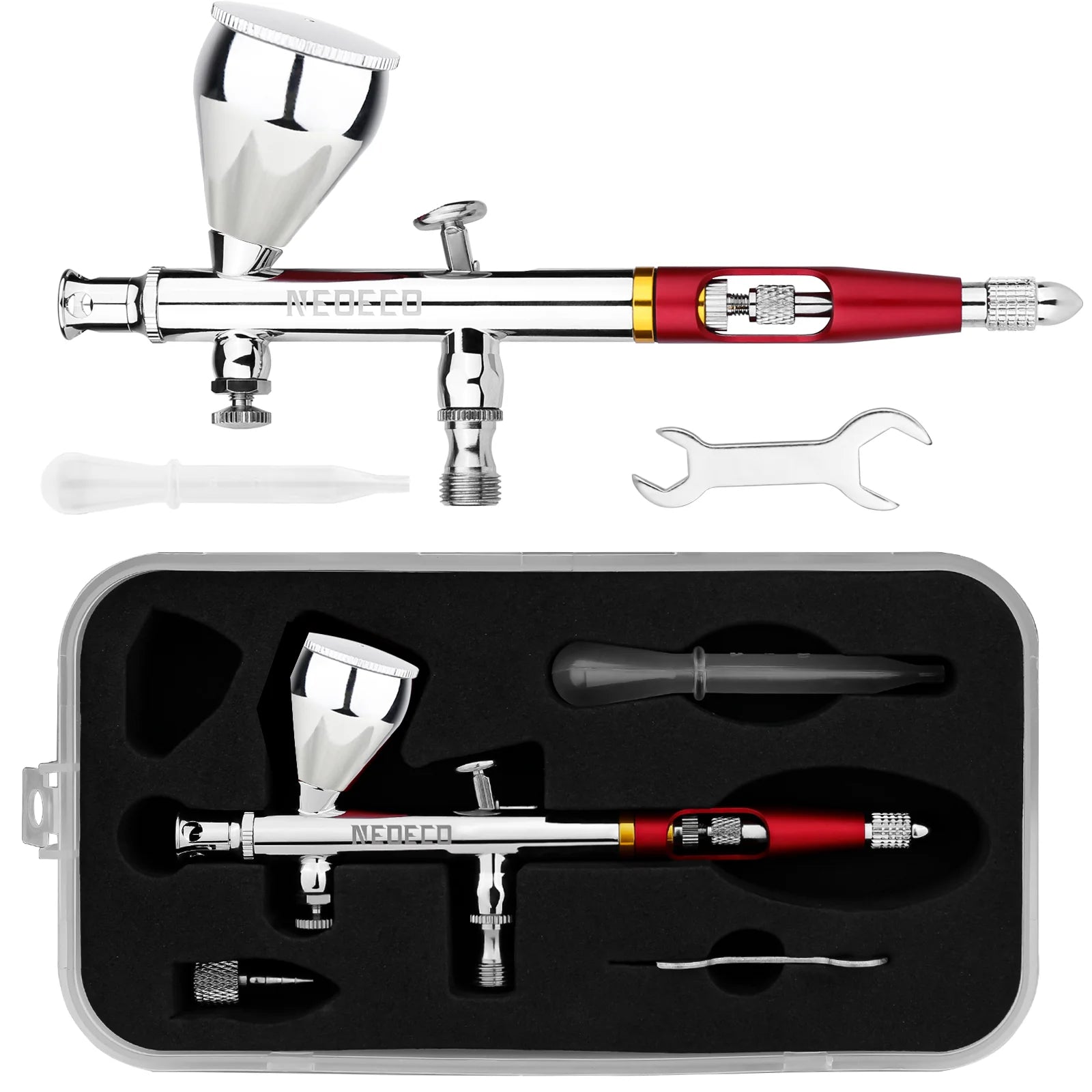 Aerógrafo de dupla ação NEOECO NCT-SJ83 Copos de fluido de 9 cc 1/3 oz