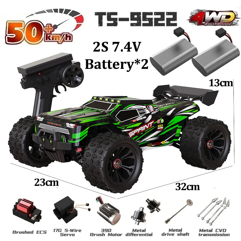 WLtoys TS-9522 PRO Brushless 4x4 – Carro RC - Escala: 1/16 de Alta Velocidade (85+ km/h)