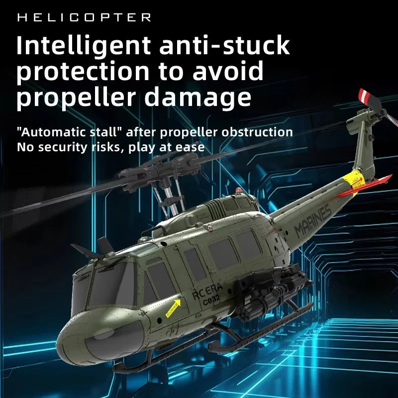 Helicóptero RC 6 Canais Acrobático - Escala: 1/48 2.4G Hot UH-1 Huey.