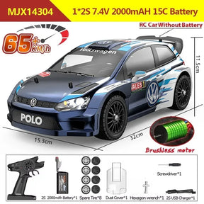 Hyper Go MJX - Polo / Hyper Go / Lancia / Citroën – Escala: 1/14 4WD • 65 km/h • Motor Brushless • Controle Remoto 2.4G.