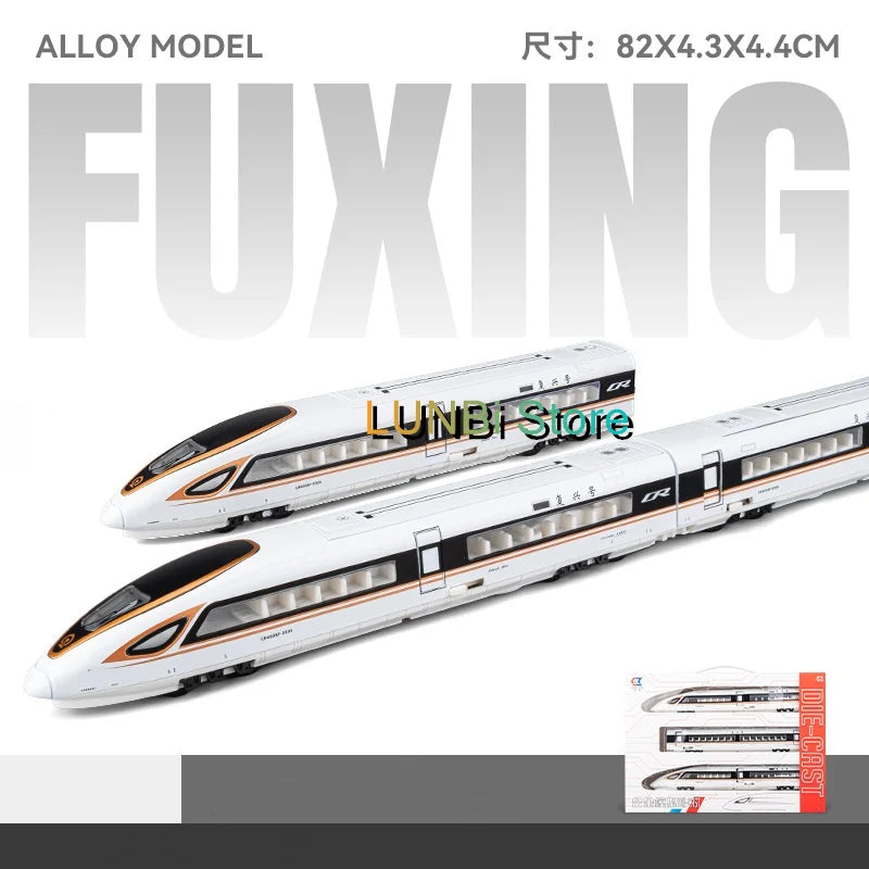 Trem de Alta Velocidade •  Escala: 1/87 (HO) em Liga com Luz e Som • Modelo FUXING • Design Moderno • Alta Performance.