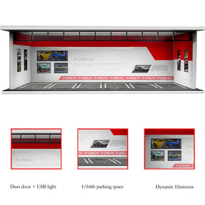 Garagem para Carros com Iluminação LED - Escala 1:64 - Meiduoxing