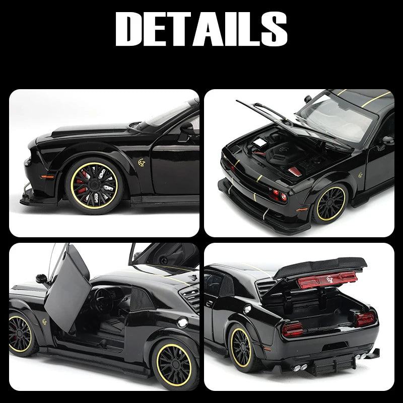 Dodge Challenger SRT Hellcat Redeye V8 - Modelo Diecast em Metal Fundido - Escala: 1:32.